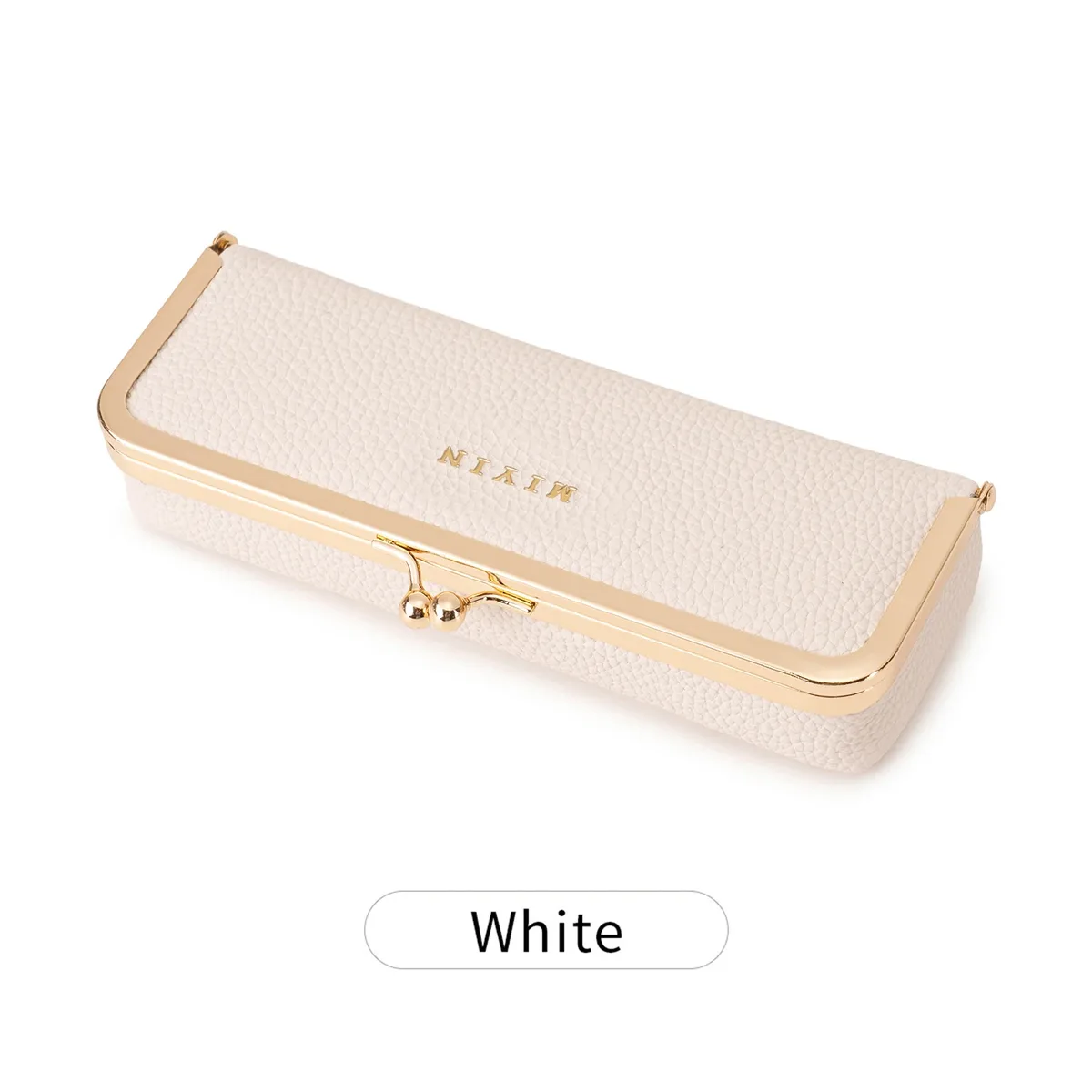 miyin étui à bijoux multifonctionnel pour femme à imprimé léopard avec fermeture kiss lock, étui à lunettes, essentiel de voyage, organisateur de rouge à lèvres et cosmétiques