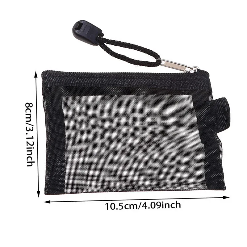 sacs de rangement de cartes en maille de nylon, mini grille transparente, porte-carte de crédit, pochette à fermeture éclair, petit portefeuille de monnaie de voyage, sac de fichiers