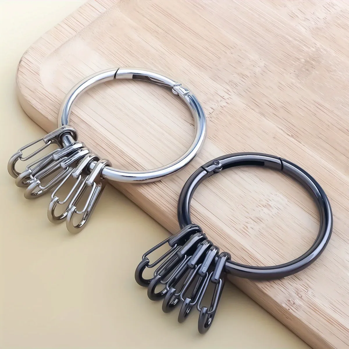 porte-clés à ressort à dégagement rapide avec 5 porte-clés, organisateur de porte-clés de voiture et de maison pour hommes et femmes