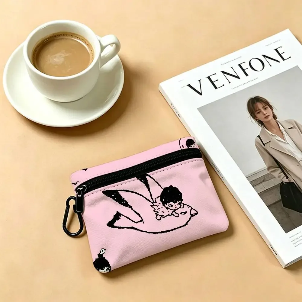 porte-monnaie oxford h-hirono mysterious-artistic avec mousqueton détachable, sac de rangement compact pour accessoires de shopping et activités de plein air