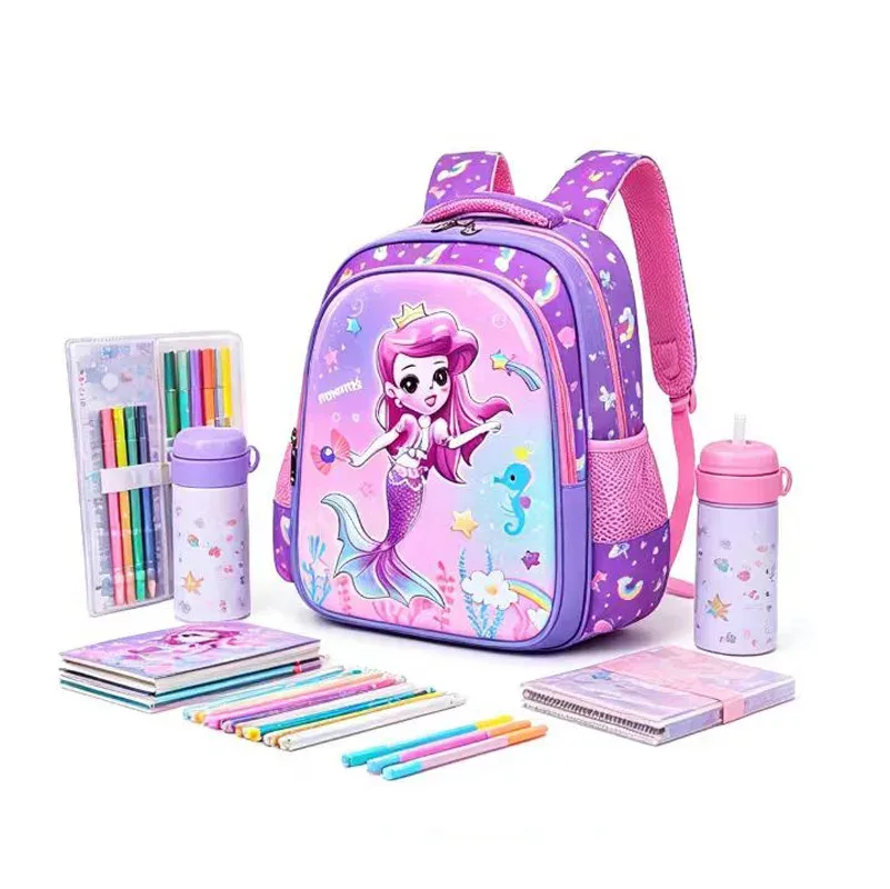 sac à dos pour enfants, sac à dos pour filles de l'école primaire, sacs à dos pour la maternelle, sacs à dos pour enfants avec motif de sirène 3d, sac à dos d'école pour enfants