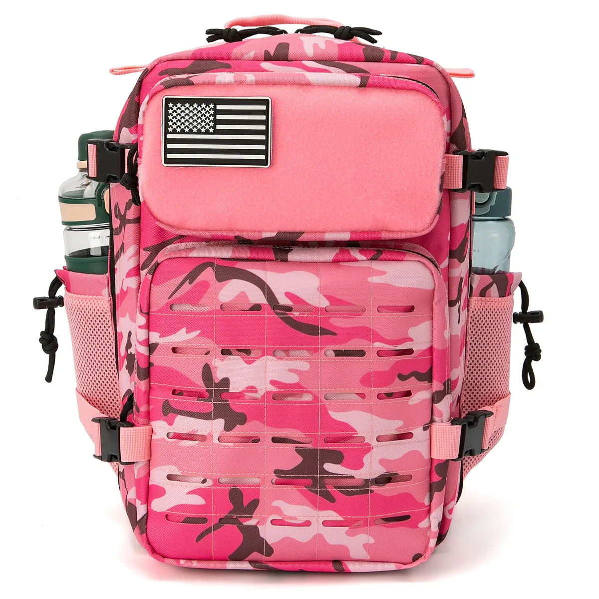 sac à dos tactique 25l/45l pour femmes/hommes, sac de survie molle découpé au laser, sac d'école, sac de sport avec double porte-gobelets