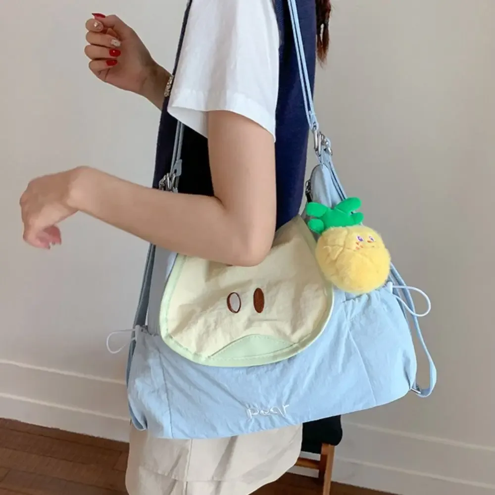 sac à dos en nylon couleur dopamine, mignon, fruits, style coréen, grande capacité, sac messager en tissu, sac de livre léger créatif, voyage