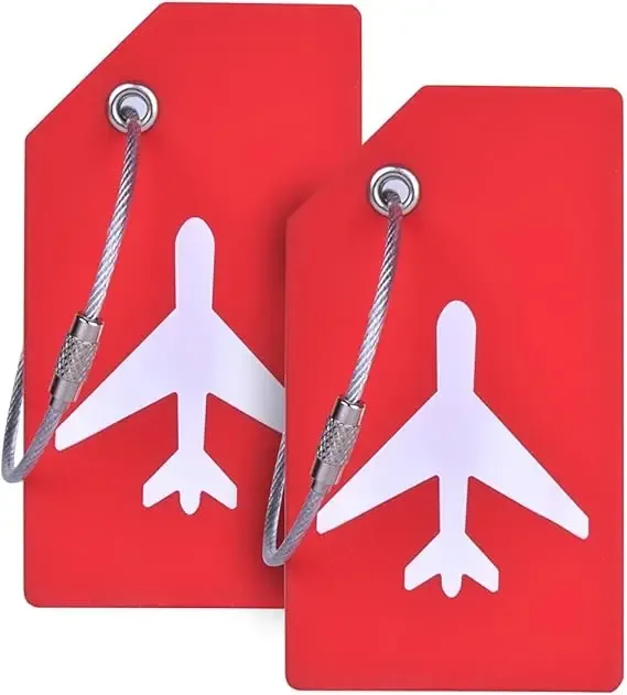 étiquette de bagage en silicone pour valises avec boucle en acier inoxydable, approuvée par la tsa, protection de la vie privée, accessoires de voyage essentiels, étiquettes pour sacs