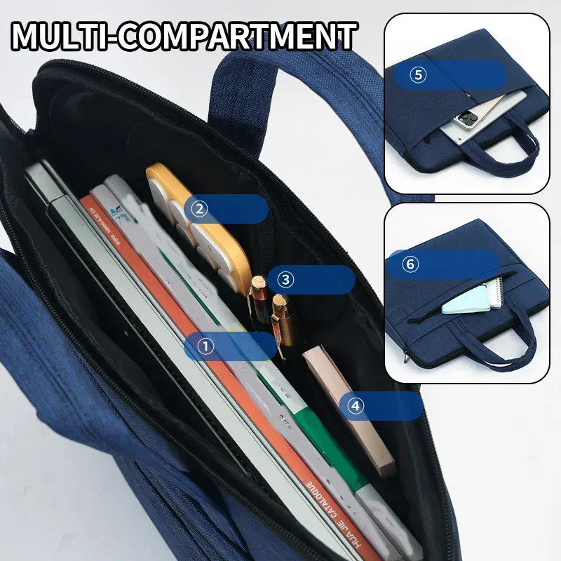 sacoche pour ordinateur portable étanche de 15,6 pouces avec sangle de bagage, sac à main portable pour hommes et femmes, idéal pour le bureau et les voyages.