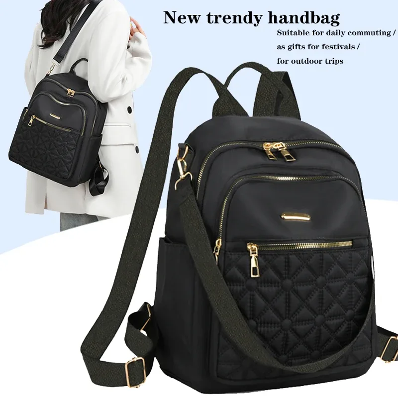 Sac à dos élégant et polyvalent pour les voyages quotidiens, sac fonctionnel élégant matelassé multicolore léger et décontracté