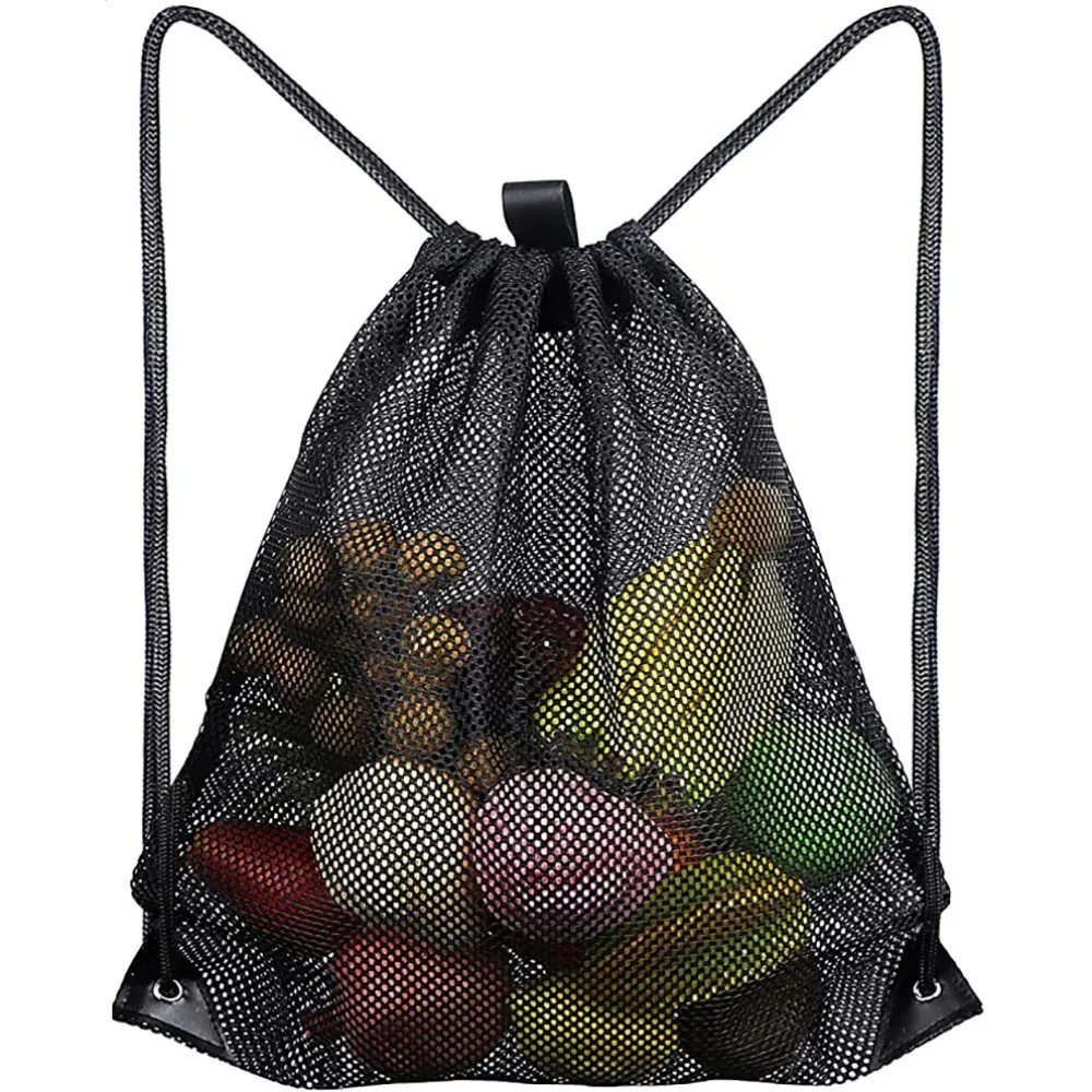 sac à dos en maille avec cordon de serrage, sac de sport robuste, multifonction, pliable, pochette en filet ventilée, porte-équipement de natation et de pêche, pour l'extérieur