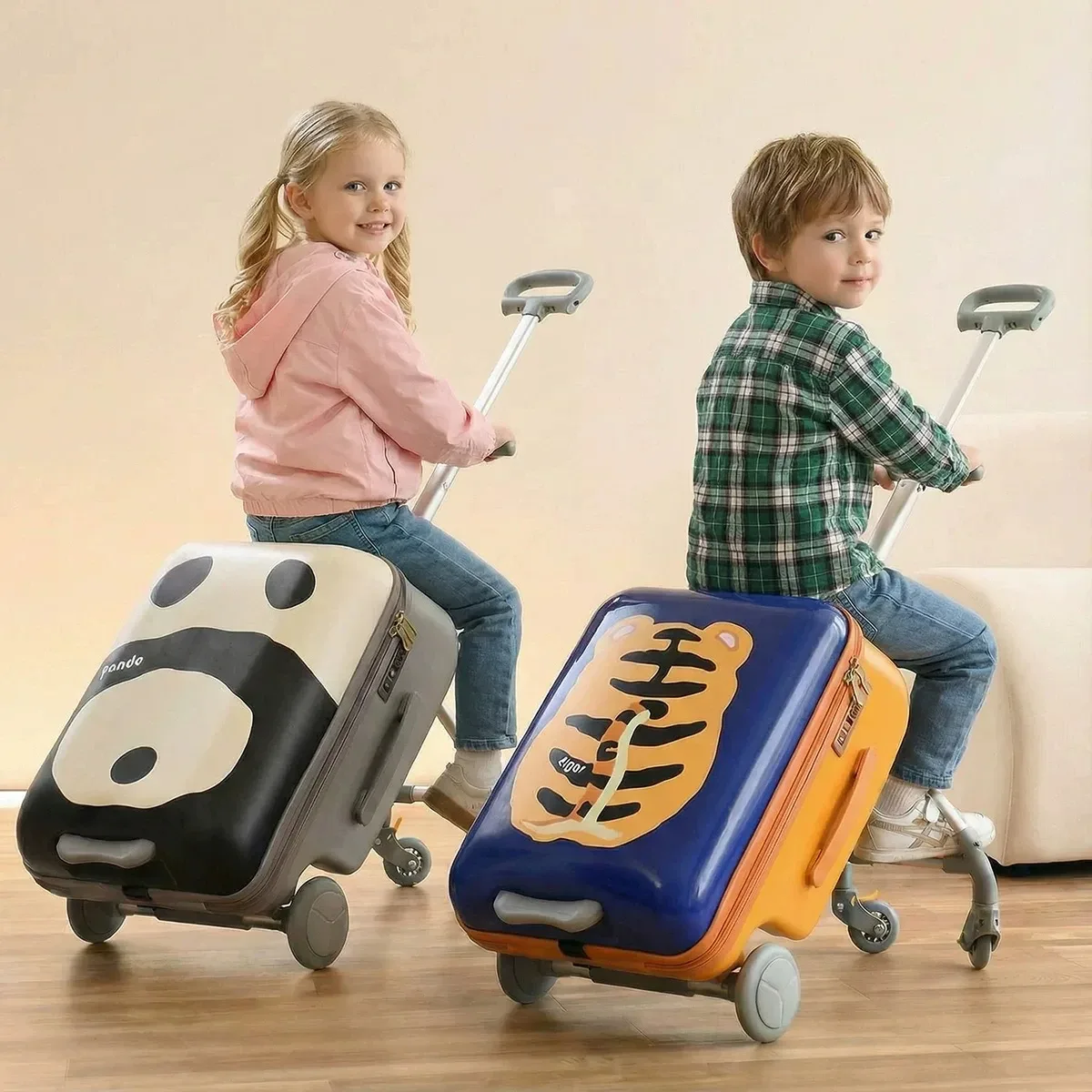 valise de voyage multifonctionnelle pour enfants, chariot à roulettes, bagage à main 20 pouces, poussette pour les voyages