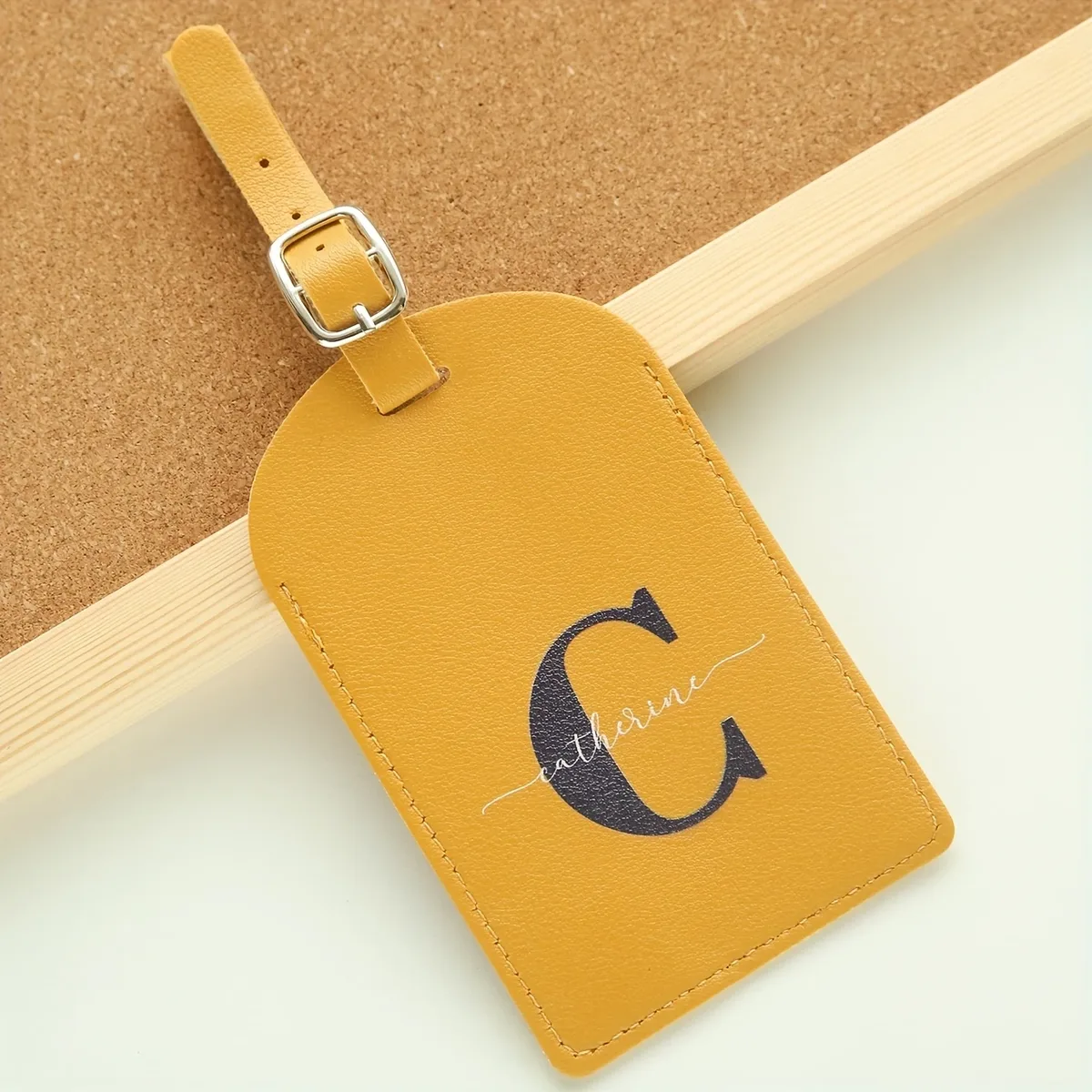 étiquette de bagage personnalisée avec nom et initiales pour valises, étiquettes de bagage colorées avec monogramme personnalisé et carte de nom avec protection de la vie privée