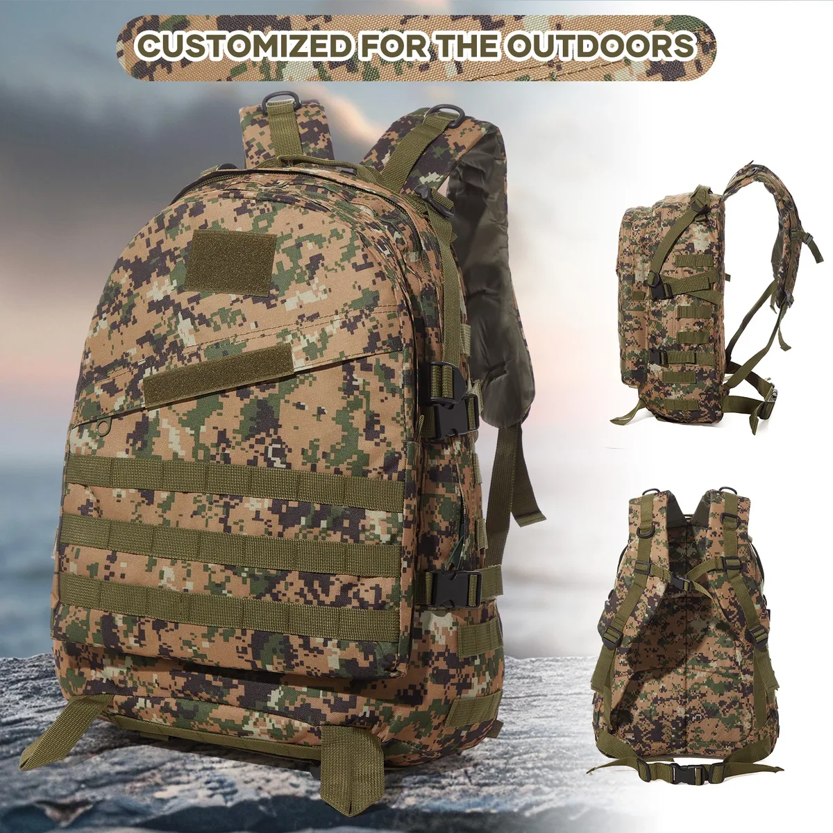 40l sacs à dos tactiques militaires molle armée assaut pack sacs à dos imperméables avec patch 3 jours bug out sac randonnée trekking sac à dos