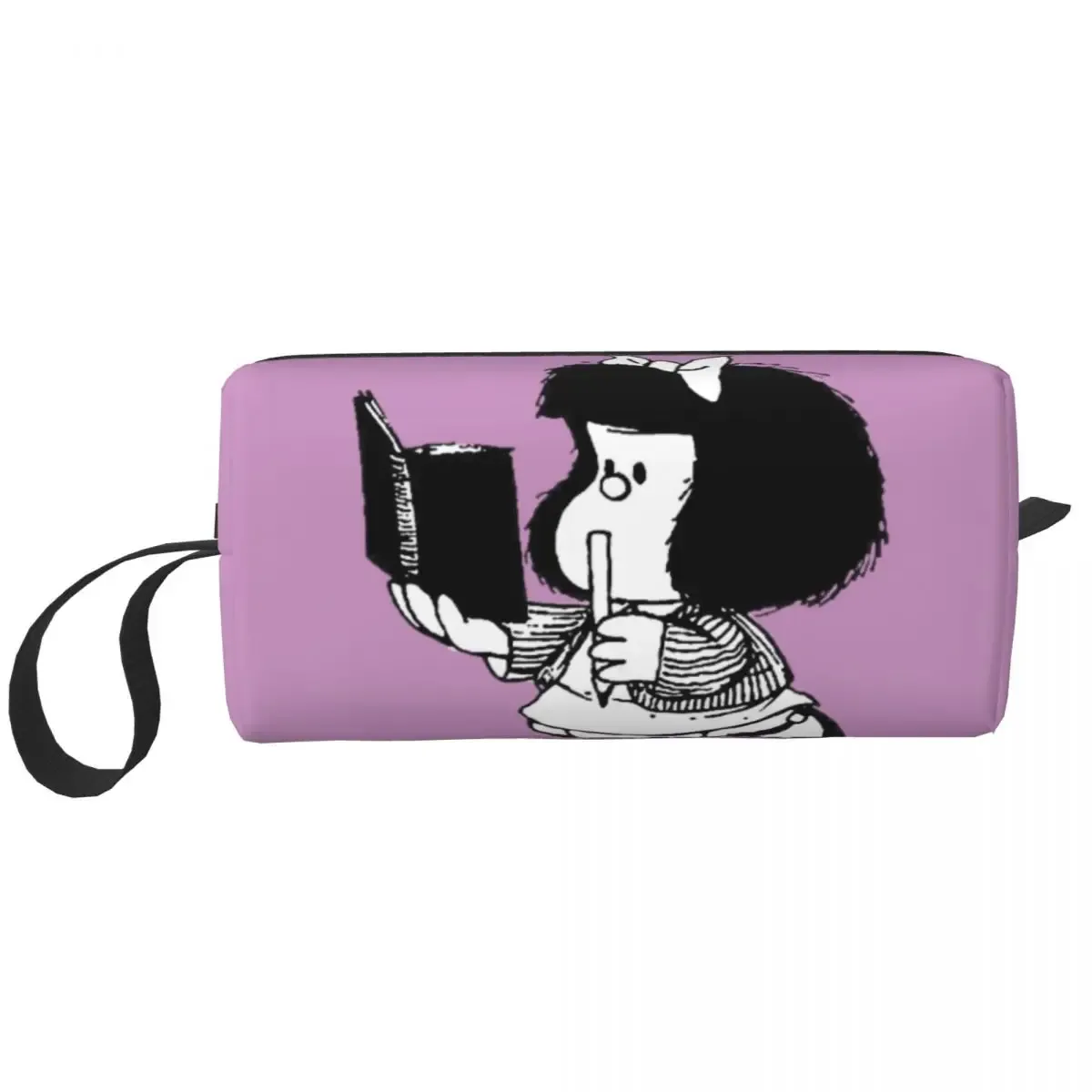 sac de maquillage personnalisé mafalda ballon coeur femmes voyage organisateur cosmétique mode quino manga dessin animé stockage trousses de toilette