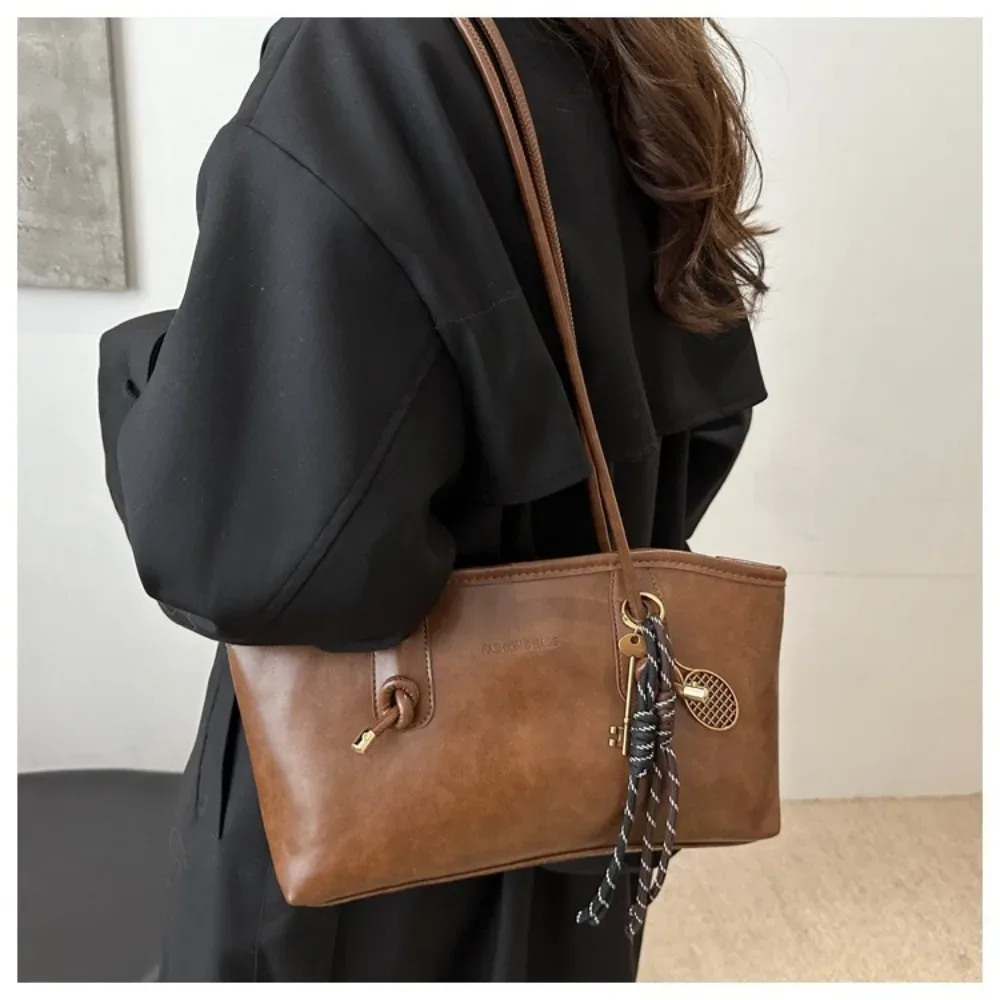 y2k tendance grande capacité travail sac à bandoulière couleur unie simple dame sacs à main en cuir pu sac fourre-tout femmes femme