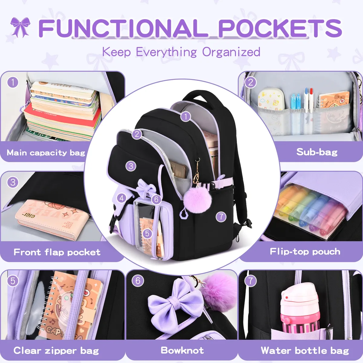 sacs d'école primaire pour filles, cartable kawaii léger pour enfants, sac à dos pour livres, sac à dos de voyage, mochilas, cadeaux