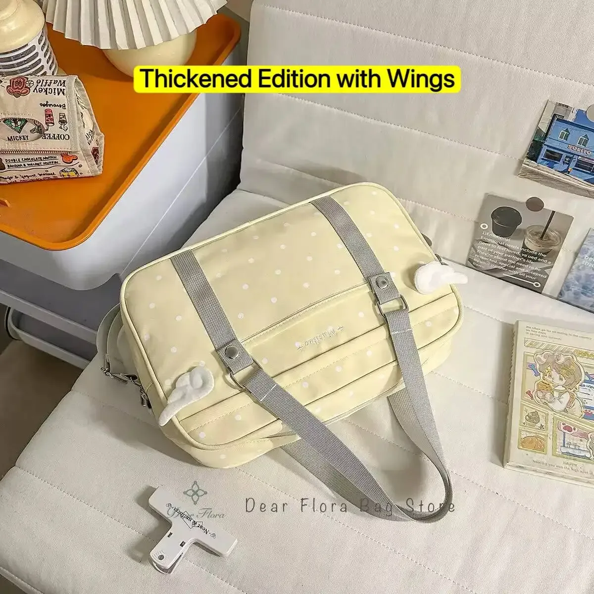 sac à bandoulière y2k anime convention à pois, sac bandoulière 2d, sac transparent mignon pour fille, sac messager otaku diy pour exposition de bandes dessinées