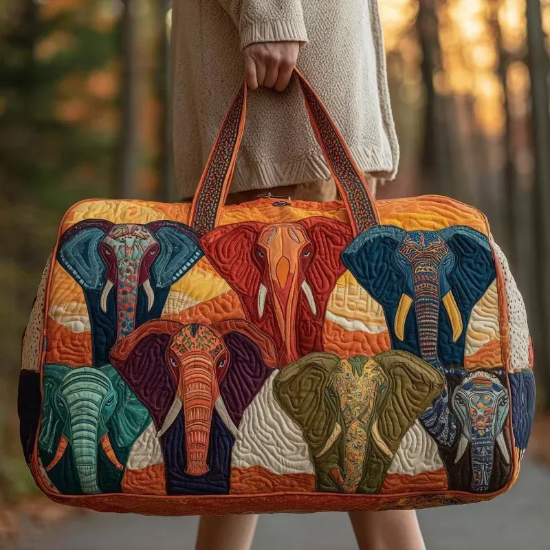sac voyage polyester fleurs blancs symboles paix texturé poignées tissu sacoche hippie motifs colorés week end polyvalent