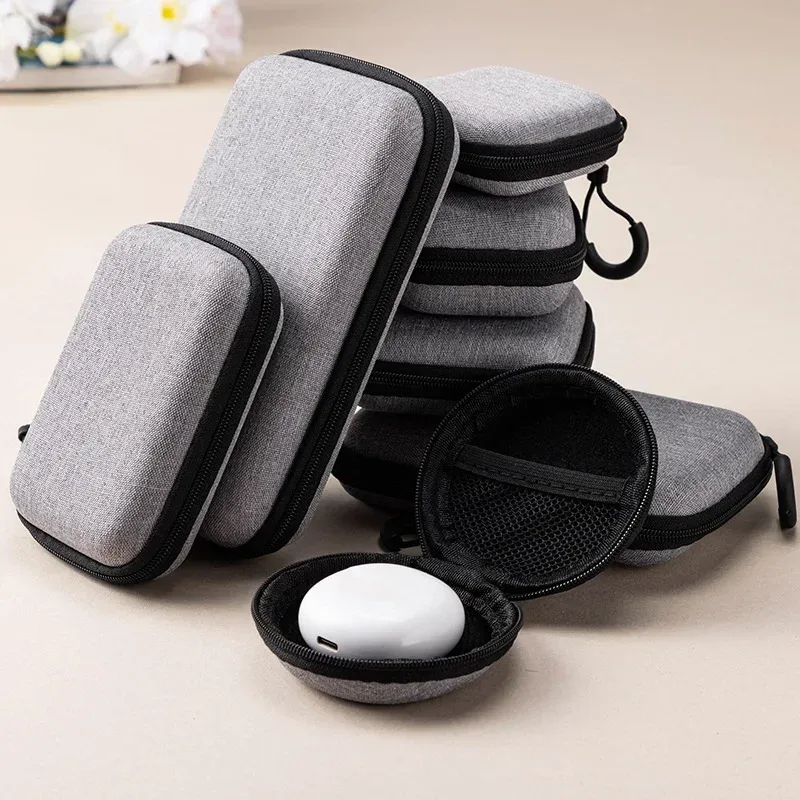 mini sac de rangement gris pour produits numériques, étui de protection antichoc, portable, sauna, téléphone, câble de données usb, chargeur u stick