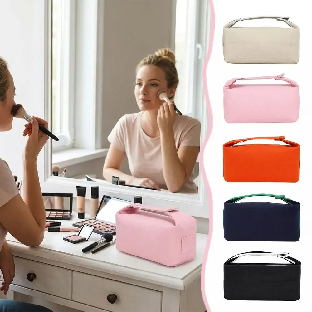 sac de rangement cosmétique tendance grande capacité, pochette de maquillage portable, sac de voyage en toile, rangement cosmétique