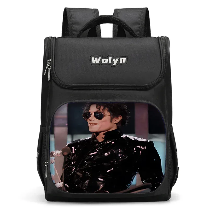grand sac à dos michael jackson pour enfants, sac d'école pour garçons et filles, sac à dos de voyage pour hommes et femmes, durable et multi-compartiments