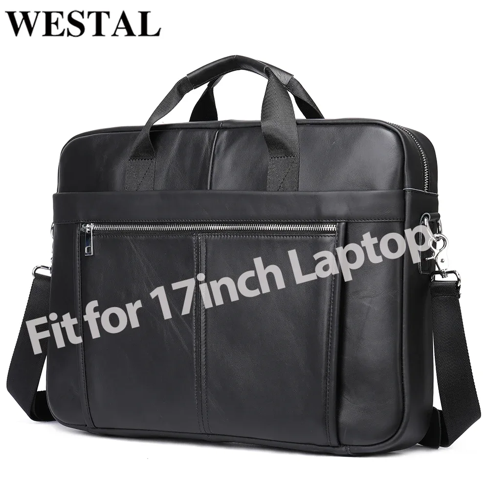 westal-sac pour ordinateur portable en cuir véritable pour hommes, 17 en effet, étuis à bombes, fourre-tout a4, sacs à documents, sac d'affaires, sacs à main pour hommes, 5013
