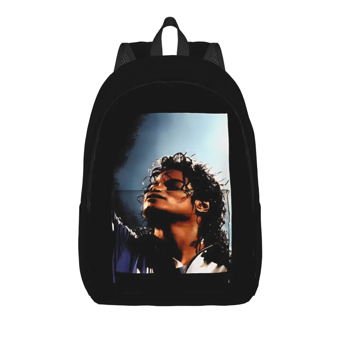 sac à dos vintage de la collection « retour à l’école », style pop, avec l’effigie de michael jackson, idéal pour les étudiants et pour ranger les collations.