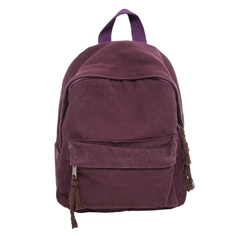 petits sacs à dos 100% coton pour femmes, sacs de loisirs ou de voyage en toile solide, sacs d'école mignons en tissu pour enfants, sacs à bandoulière vert