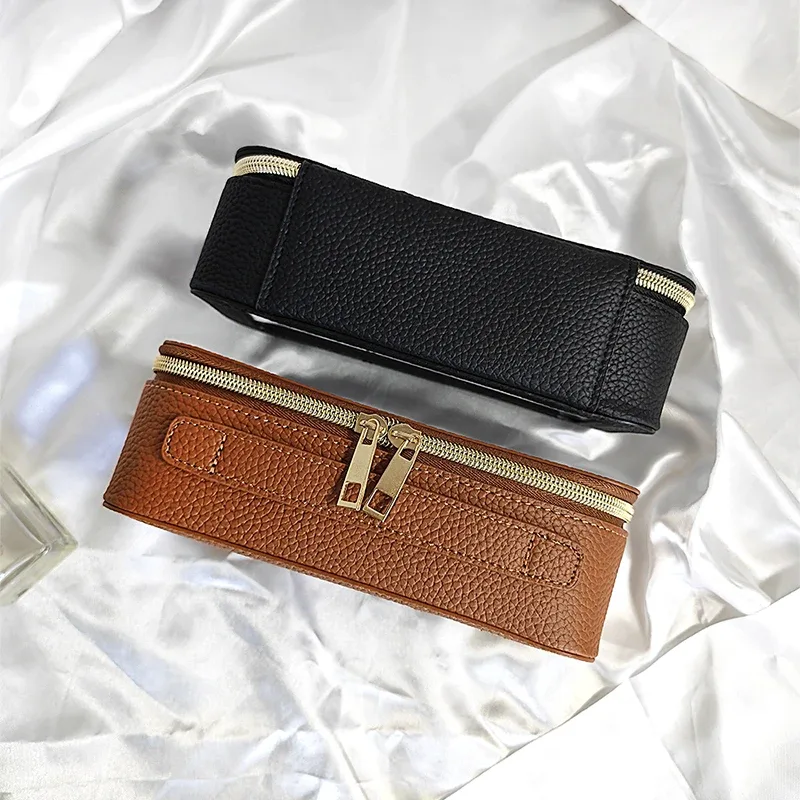 sac de toilette en cuir pu personnalisé avec lettres, transparent, pour femme, avec fermeture éclair, imperméable, grande capacité, sac de rangement de luxe