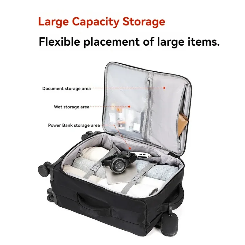 valise à roulettes, nouvelle valise de cabine pour femmes 2025, valise en tissu ultra-légère de 20 pouces, valise de voyage à code, roues universelles
