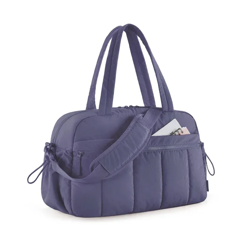 sac voyage polyester plissé beige rose pâle noir gris taupe bandoulière amovible poignée supérieure week end sport
