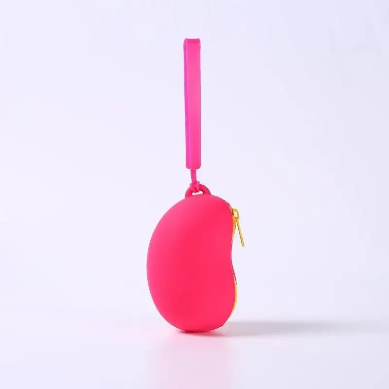 sac de rangement cosmétique en silicone bean, organisateur portable étanche pour écouteurs, câbles de données et porte-monnaie de voyage