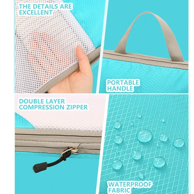 sac de rangement de voyage pour placard, bagages de voyage pour vêtements, chaussures, articles de toilette, cosmétiques, cubes d'emballage anti-poussière, sac de compression