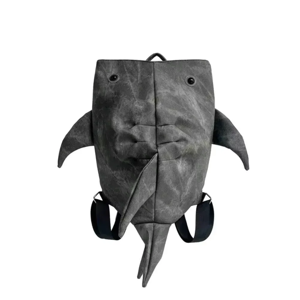 y2k – sac à dos drôle en forme de requin baleine, sac de voyage durable de grande capacité pour femmes et hommes, mignon sac à dos de dessin animé en plein air, cartable d'étudiant