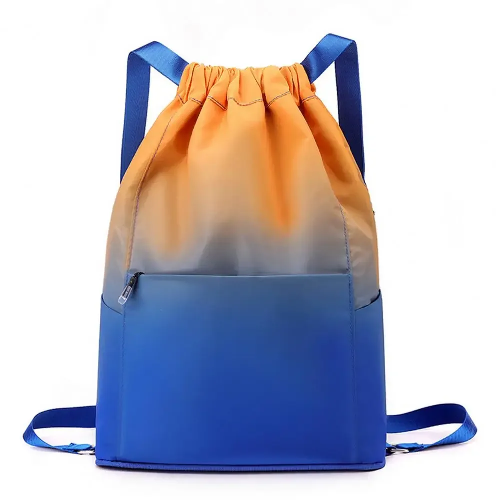 sac à dos de sport à cordon de serrage, sac de basket-ball de couleur dégradée imperméable, sac à dos de sport pliable pour hommes et femmes, natationurs d'entraînement de football