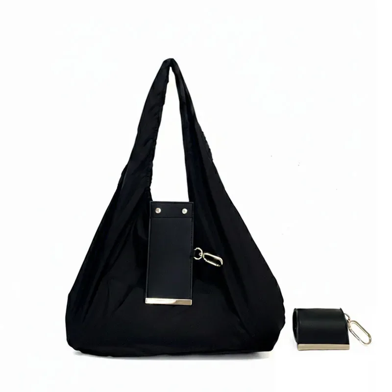 sac fourre-tout avec porte-clés, sac de supermarché pliable décontracté, écologique, grand format pour femmes, pour le travail, les voyages et les trajets quotidiens