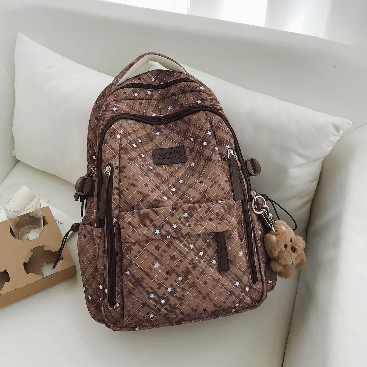 sac à dos scolaire grande capacité style coréen pour jeunes filles du collège, sac à dos de navetteur, sac à dos de campus en nylon pour jeunes, capacité 20-35l