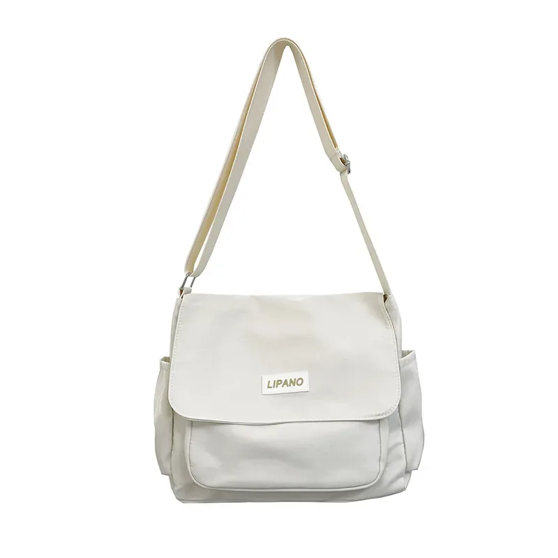 sac messager en nylon pour hommes, sac à bandoulière tendance pour hommes, sac d'école pour étudiants, sacs à bandoulière de couleur unie pour hommes