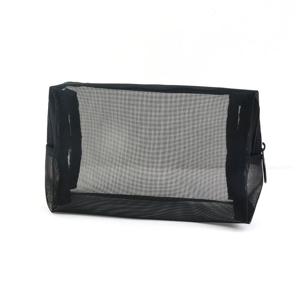 sacs à cosmétiques transparents en maille, trousse de maquillage noire, trousse de rangement portable, trousse de voyage en plein air, rouge à lèvres, poudres, cadeaux, taille s, m, l, 3 pièces