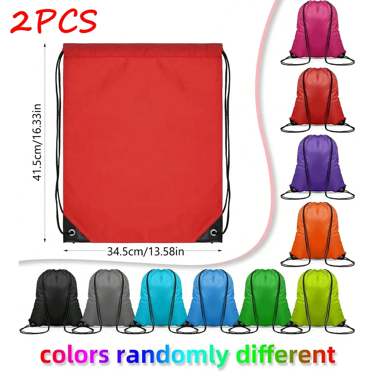 lot de 2/6/10 sacs de sport pliables et étanches avec cordon de serrage, sacs à dos de fitness, sacs de randonnée, de camping, de natation et de sport