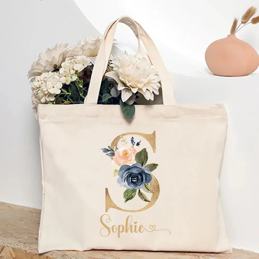 sac fourre-tout personnalisé pour demoiselle d'honneur avec initiales et nom, sac à bandoulière, sac de fête de bachelorette, sac à main de mariée, cadeau pour elle