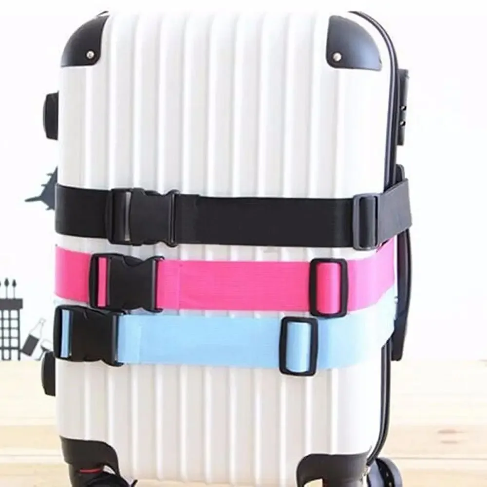 sangles de sécurité réglables pour bagages, sans mot de passe, corde d'attache anti-perte, ceinture d'emballage, sangle à boucle de bagage, ceintures de valise fixes