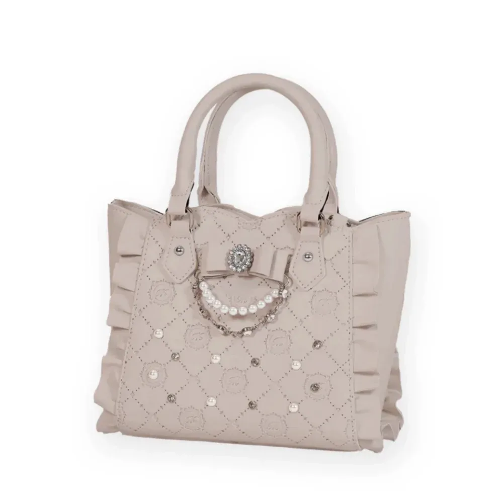doux filles japonais sac fourre-tout été nouveau mignon sac à main perle strass épaule sac à main mine bow bandoulière sac à dos femmes sacs