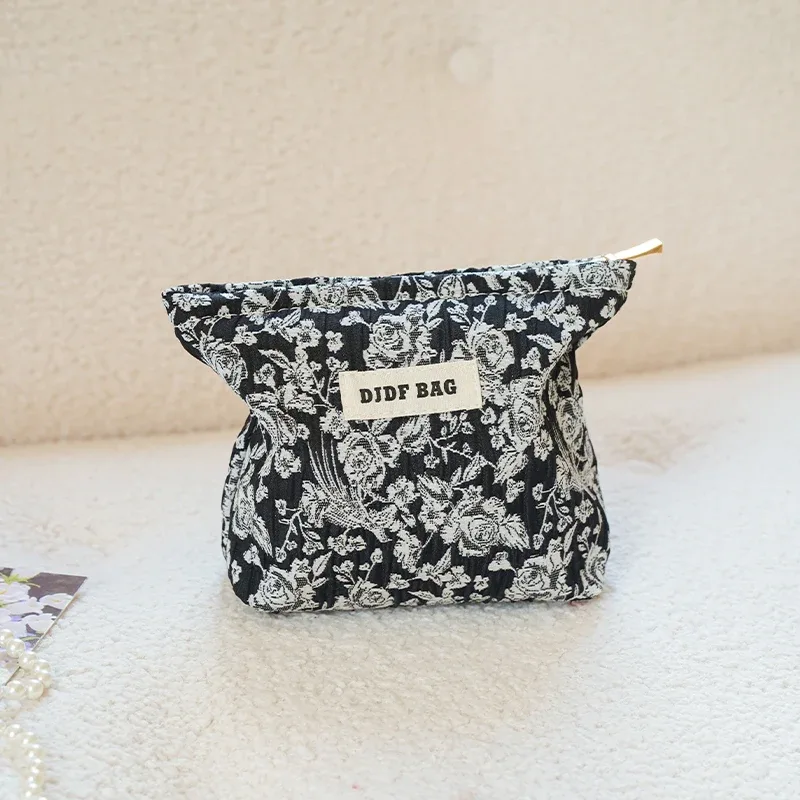 sac de maquillage à fleurs colorées pour femmes, grande capacité, sac de rangement portable pour changement de cosmétiques, trousse de toilette de voyage, sac de doublure de banlieue