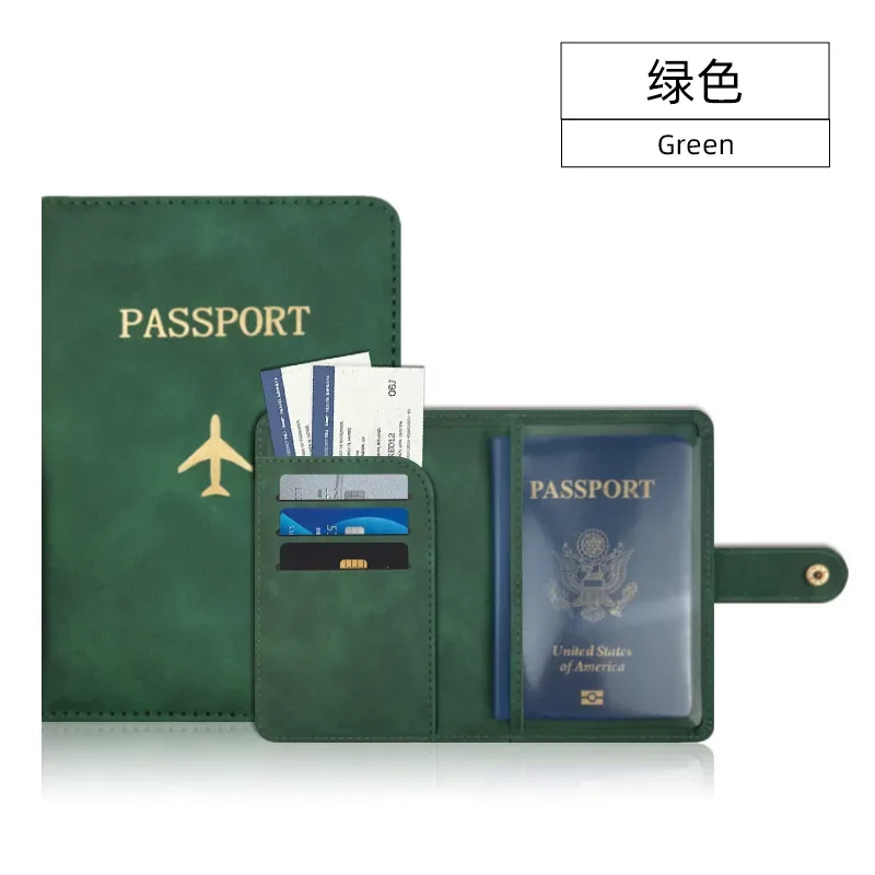 couverture de passeport à loquet d'avion unisexe, couverture de passeport de voyage, porte-carte d'identité, porte-carte de crédit, porte-passeport, accessoires de voyage