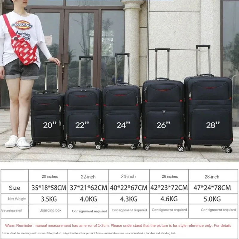 valise de voyage grande capacité, sac à roulettes imperméable en oxford, roulettes universelles, 20 pouces, bagage cabine