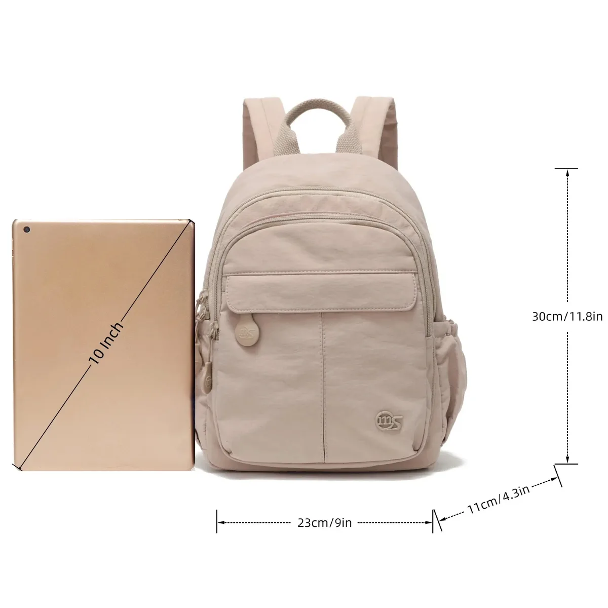 petit sac à dos décontracté pour femmes, sac à dos en nylon multi-poches, mini sac à dos portable, sac de voyage quotidien pour le shopping en plein air