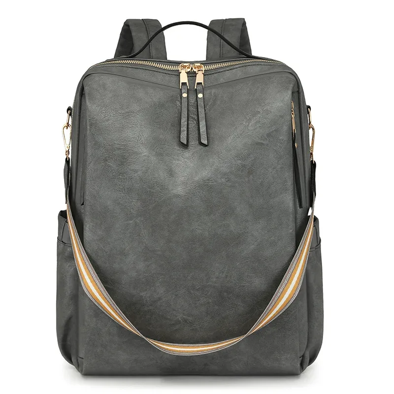 sac à dos rétro unisexe en pu, sac pour ordinateur portable multifonctionnel à la mode pour femmes et hommes