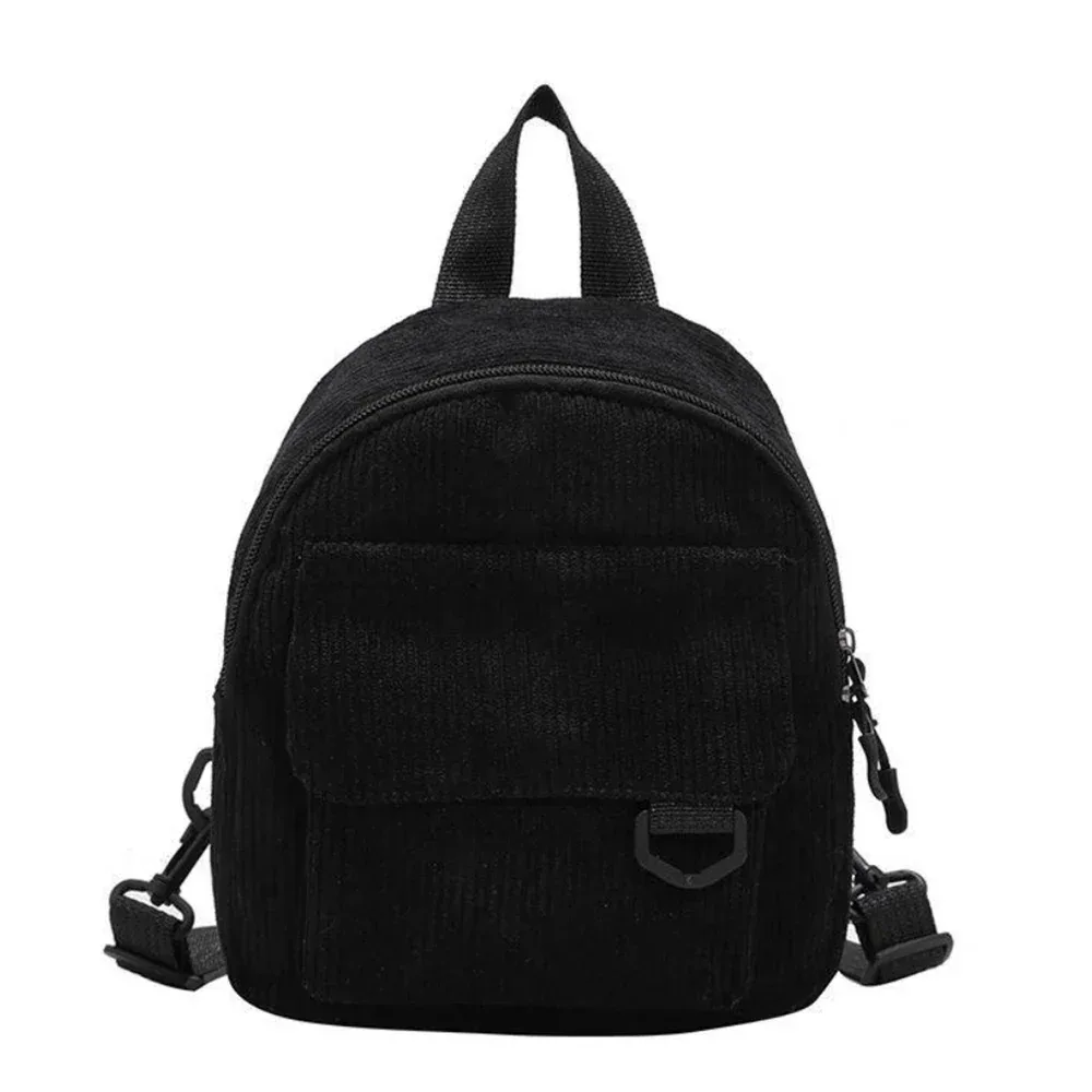 mini sac à dos en velours côtelé, sac de transport de maquillage populaire et mignon pour étudiant