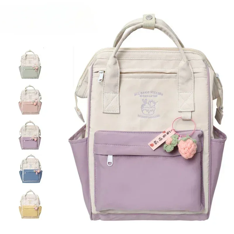 sac à dos imperméable tendance japonaise, assorti aux couleurs, pour femmes et filles, grande capacité, pour les voyages de loisirs, les week-ends sportifs, le sport