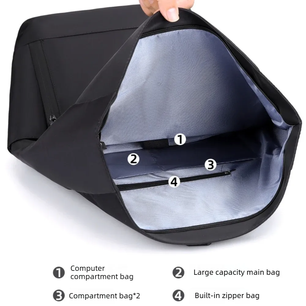 nouveau sac à dos tendance en nylon, tissu résistant à l'usure, sac pour ordinateur portable de 16 pouces, grande capacité pour les voyages d'affaires, les déplacements et les loisirs