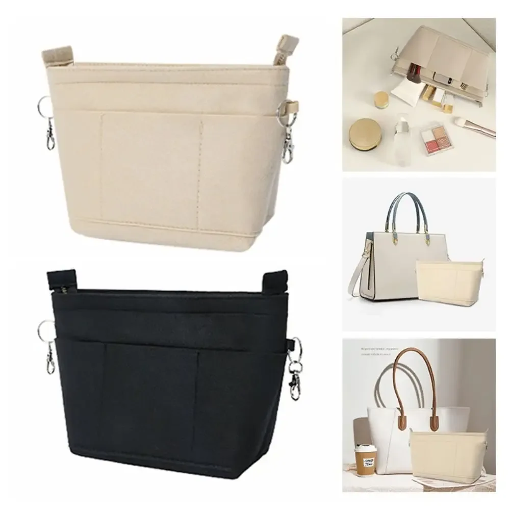organisateur de sac à main en feutre multi-poches, grande capacité, portable, pour rangement et organisation