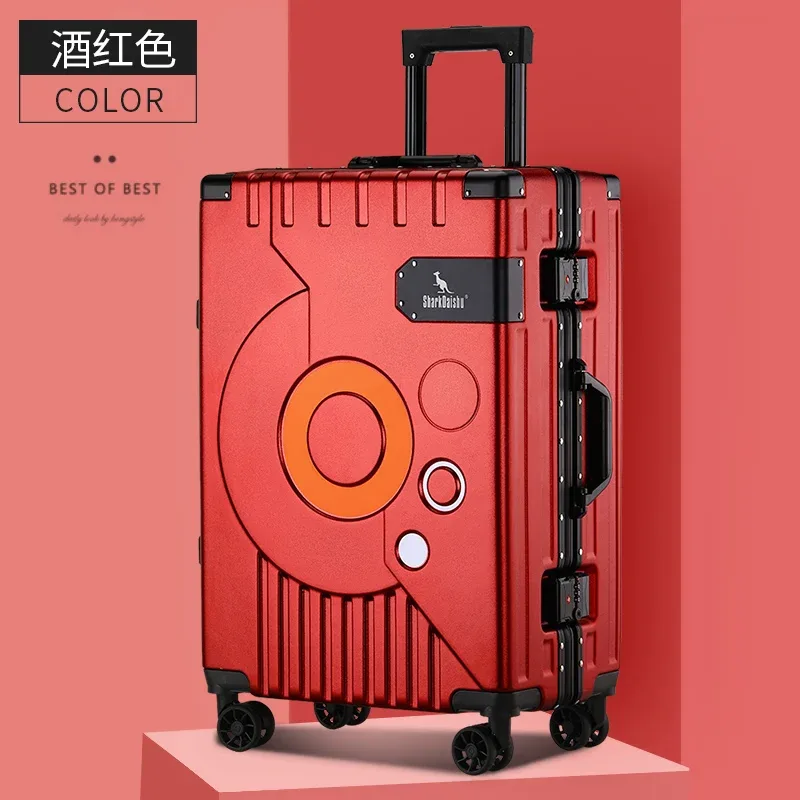 nouveau cadre en aluminium mode voyage bagages silencieux grande capacité valise à roulettes 20 pouces valise à main 24 pouces boîte de mot de passe